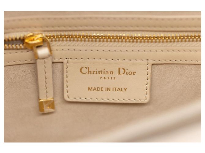 Dior CD Signature Borsa a Tracolla in Pelle - Beige/Nude - vista 14