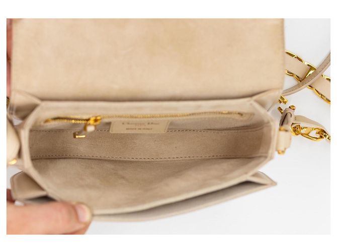 Dior CD Signature Borsa a Tracolla in Pelle - Beige/Nude - vista 16
