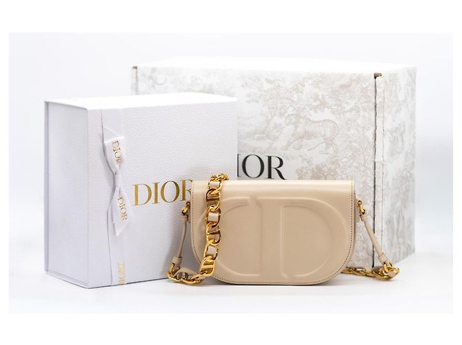 Dior CD Signature Borsa a Tracolla in Pelle - Beige/Nude - vista 2