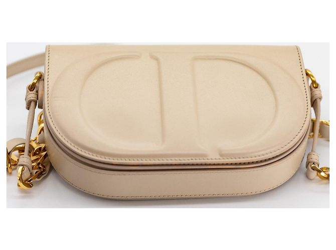 Dior CD Signature Borsa a Tracolla in Pelle - Beige/Nude - vista 9