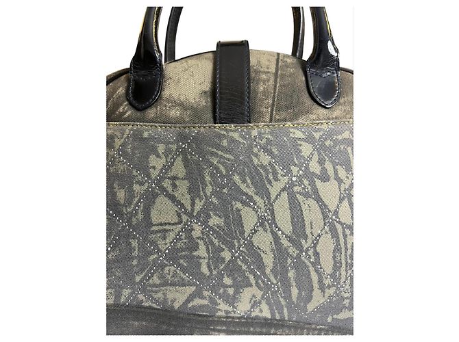 Christian Dior Miss Diorella Speedway Borsa Saddle Grande in Denim Marrone Bianco Blu Multicolore Silver hardware - vista 12