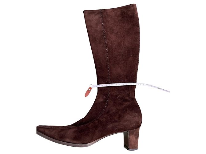 Prada Botas altas de ante marrón Castaño - vista 7