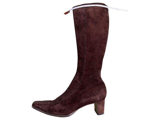 Prada Botas altas de ante marrón Castaño - vista 8