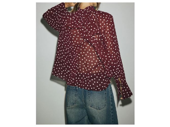 Autre Marque Camicetta Bordeaux a Pois con Fiocco Bordò - vista 3