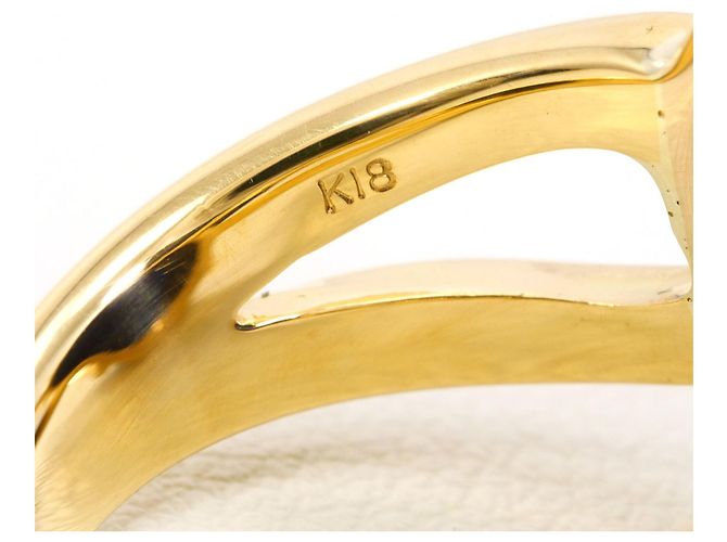 Autre Marque 18K Gelbgoldring mit Lapis Lazuli und grünem Diamanten Blau Golden - Ansicht 6