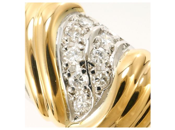 Autre Marque 18K Gelbgold und Platin Diamant Ring Golden - Ansicht 2