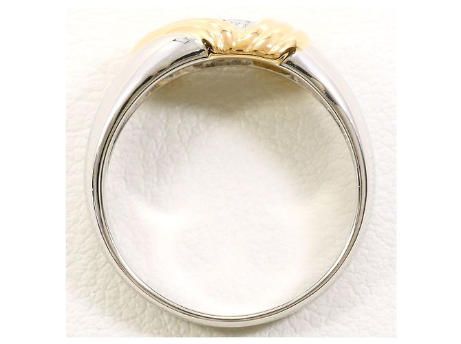 Autre Marque 18K Gelbgold und Platin Diamant Ring Golden - Ansicht 3