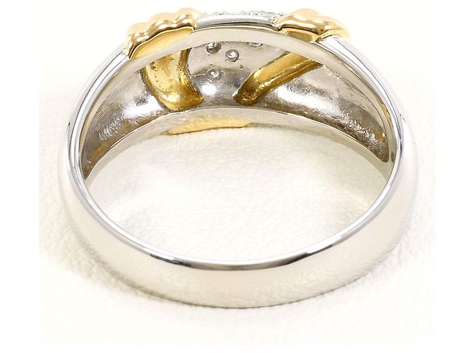 Autre Marque 18K Gelbgold und Platin Diamant Ring Golden - Ansicht 4