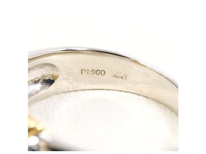 Autre Marque 18K Gelbgold und Platin Diamant Ring Golden - Ansicht 5