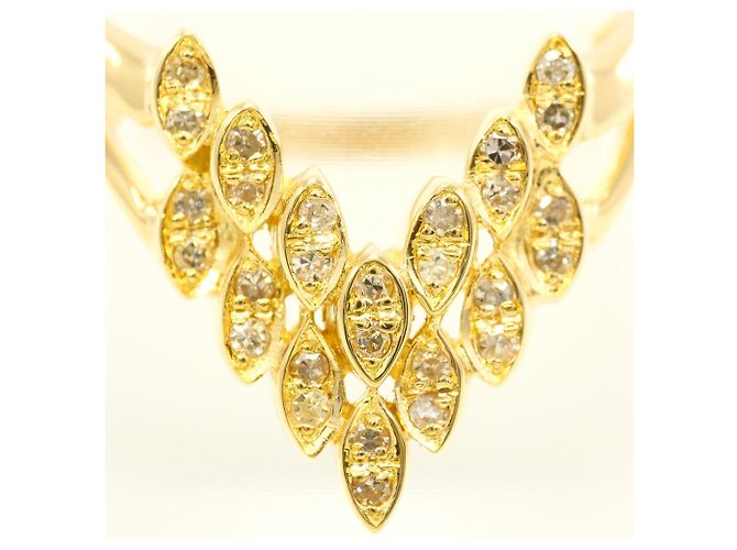 Autre Marque 18K Gelbgold-Ring mit Diamant Golden - Ansicht 2