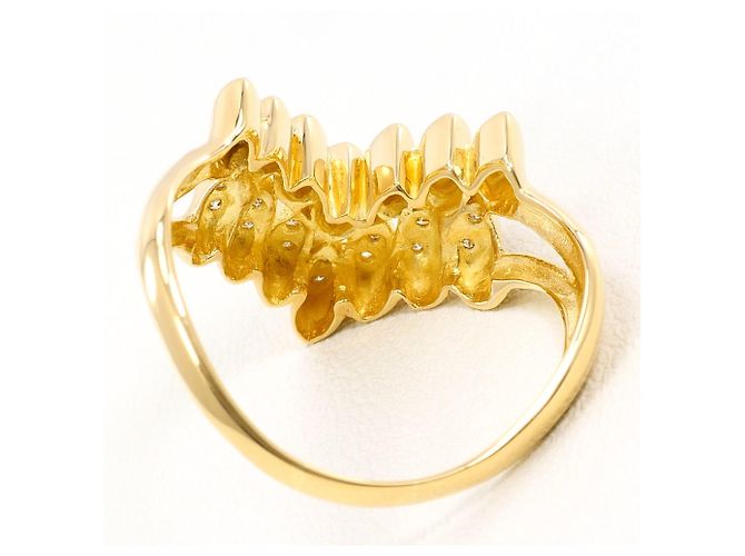 Autre Marque 18K Gelbgold-Ring mit Diamant Golden - Ansicht 4