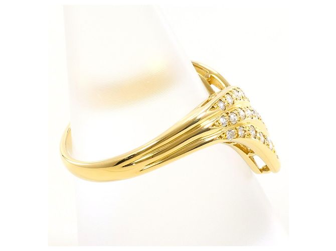 Autre Marque 18K Gelbgold-Ring mit Diamant Golden - Ansicht 3