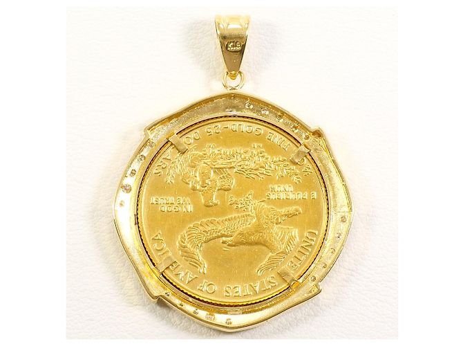 Autre Marque Pendente elegante in oro giallo e diamanti D'oro - vista 3
