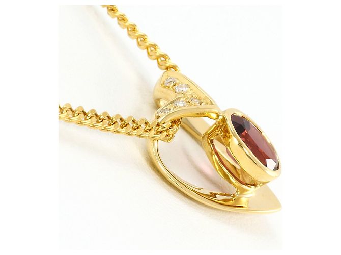 Autre Marque Collana in oro giallo 18K con granato e diamante Rosso D'oro - vista 2