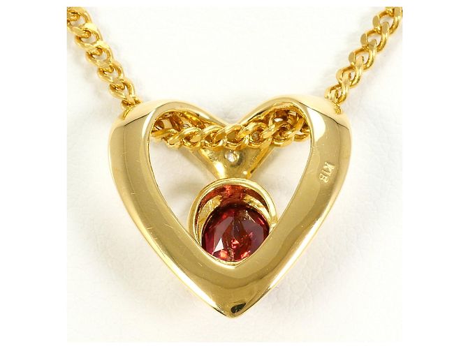 Autre Marque Collana in oro giallo 18K con granato e diamante Rosso D'oro - vista 3