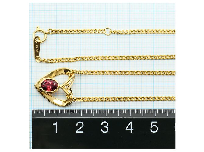 Autre Marque Collana in oro giallo 18K con granato e diamante Rosso D'oro - vista 4