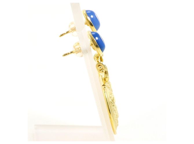 Autre Marque Orecchini a lobo in oro giallo 18K con calcedonia D'oro - vista 3