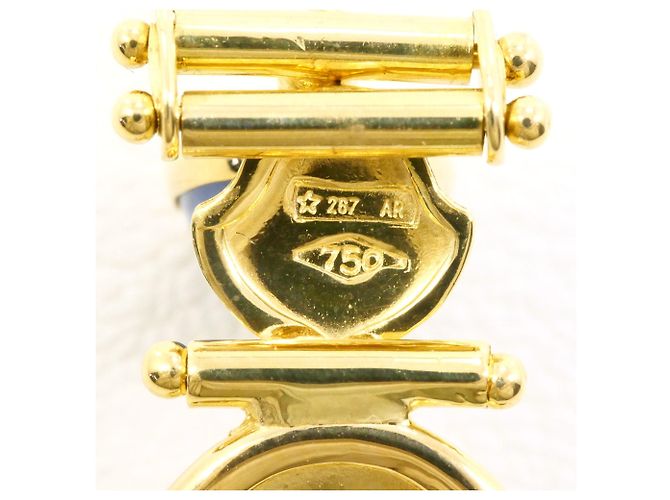 Autre Marque Orecchini a lobo in oro giallo 18K con calcedonia D'oro - vista 4