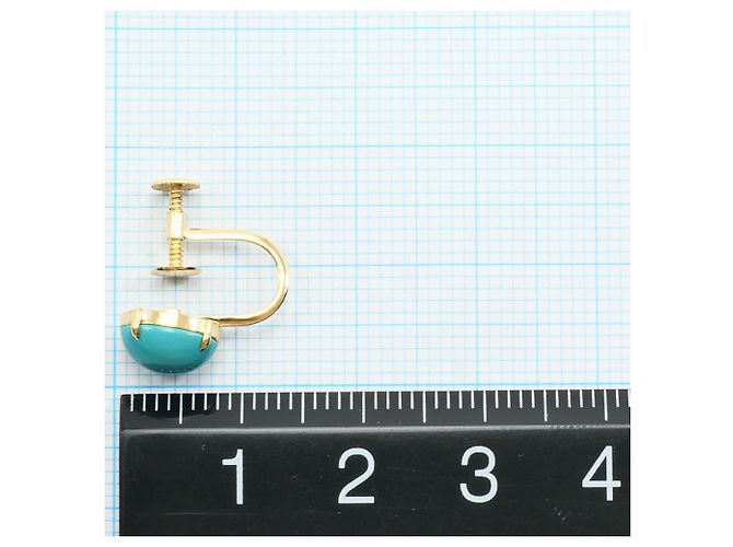 Autre Marque Orecchini a clip in oro giallo 18K con turchese D'oro - vista 3