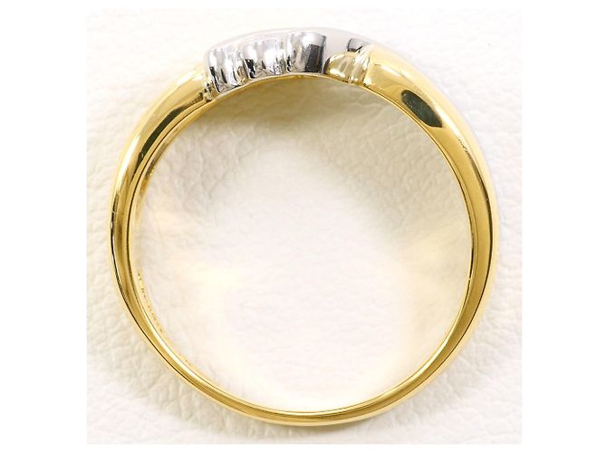 Autre Marque PT850 Platin- und Gelbgold-Diamantring Golden - Ansicht 3