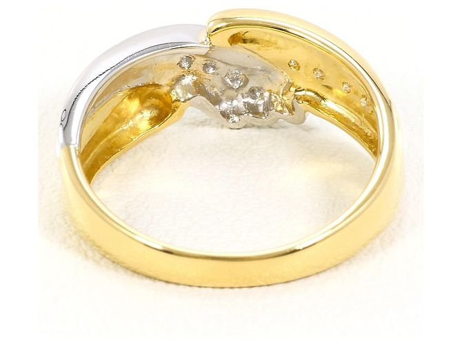 Autre Marque PT850 Platin- und Gelbgold-Diamantring Golden - Ansicht 4