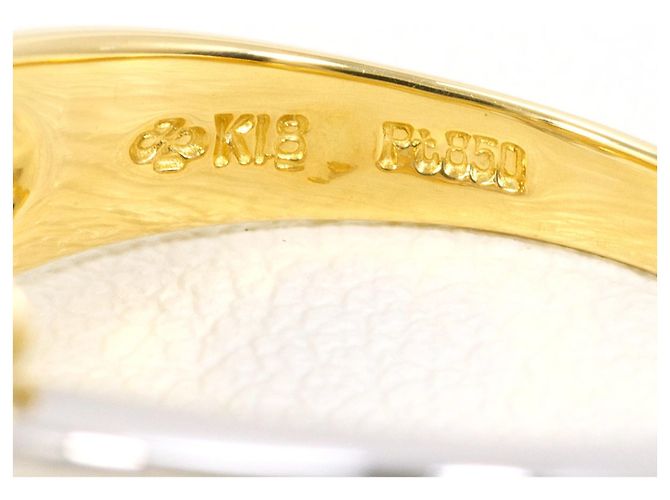 Autre Marque PT850 Platin- und Gelbgold-Diamantring Golden - Ansicht 5