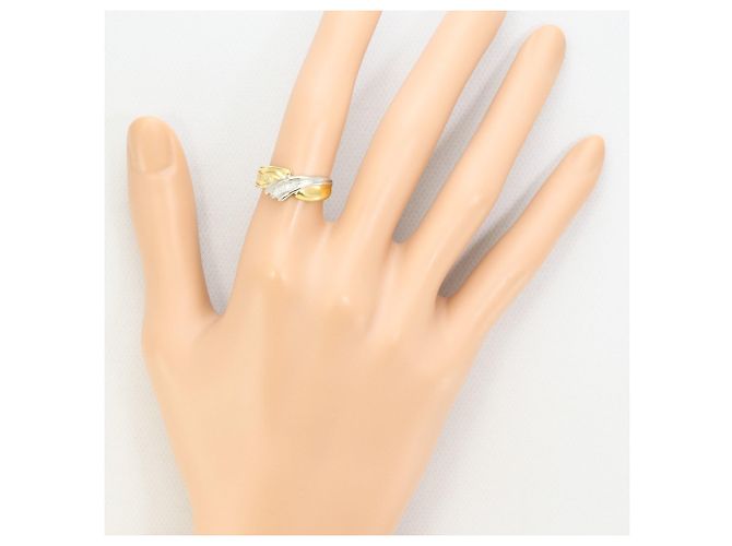 Autre Marque PT850 Platin- und Gelbgold-Diamantring Golden - Ansicht 7