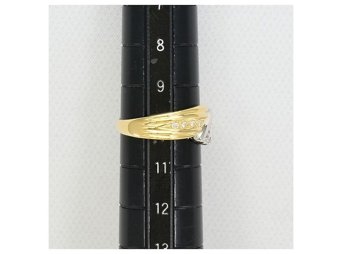 Autre Marque PT850 Platin- und Gelbgold-Diamantring Golden - Ansicht 8