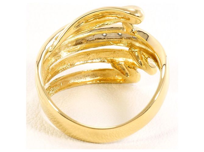 Autre Marque Elegenter 18K Gelbgold- und Platin-Diamantring Golden - Ansicht 4