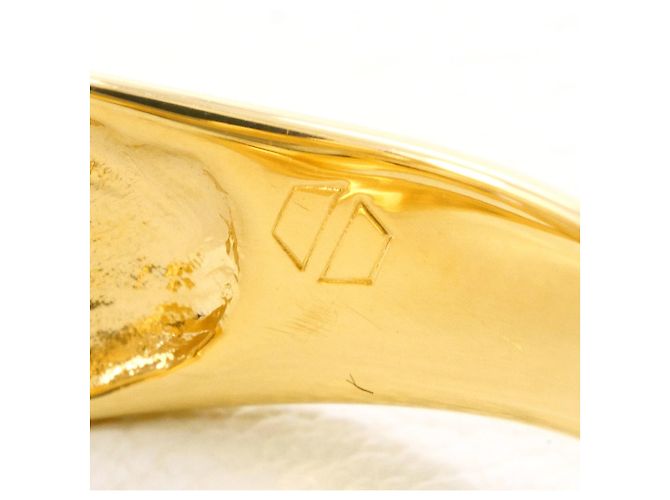 Autre Marque Elegenter 18K Gelbgold- und Platin-Diamantring Golden - Ansicht 6