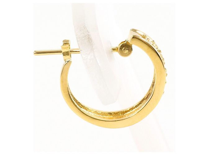 Autre Marque Orecchini a cerchio in oro giallo 18K con diamante D'oro - vista 2
