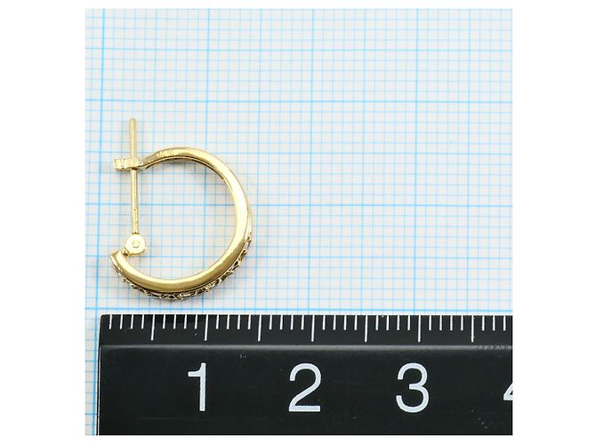 Autre Marque Orecchini a cerchio in oro giallo 18K con diamante D'oro - vista 3