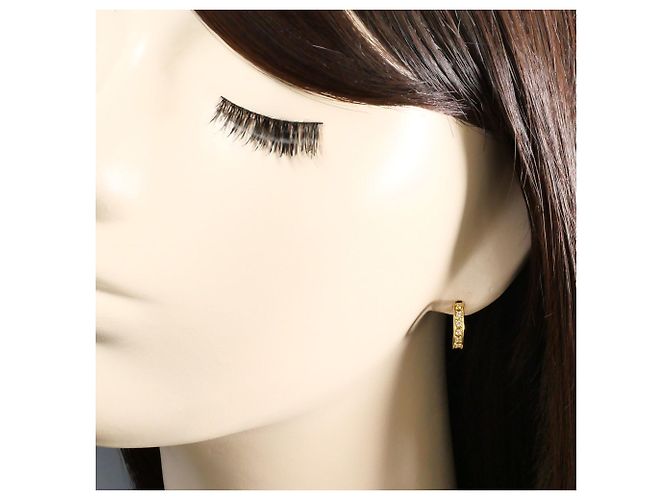 Autre Marque Orecchini a cerchio in oro giallo 18K con diamante D'oro - vista 4