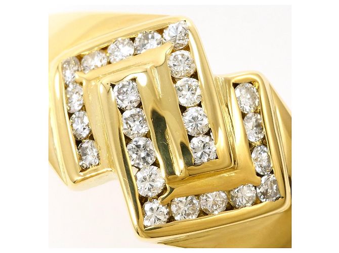 Autre Marque Anello a fascia in oro giallo 18K e diamanti D'oro - vista 2