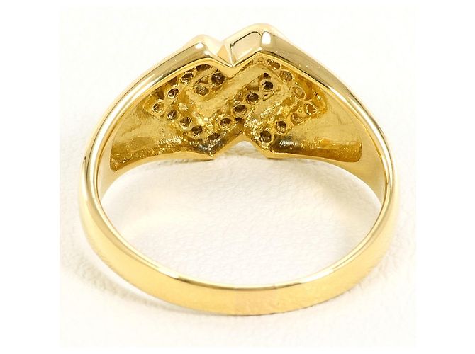 Autre Marque Anello a fascia in oro giallo 18K e diamanti D'oro - vista 4