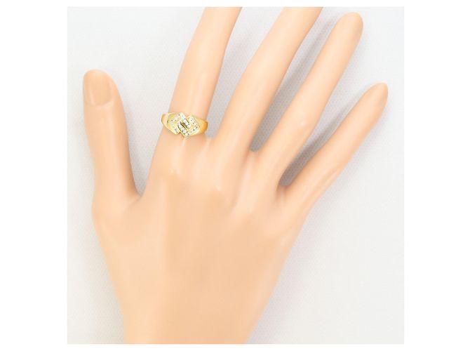 Autre Marque Anello a fascia in oro giallo 18K e diamanti D'oro - vista 6