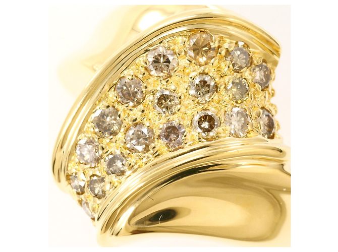 Autre Marque 18K Gelbgold-Ring mit braunem Diamanten Golden - Ansicht 2
