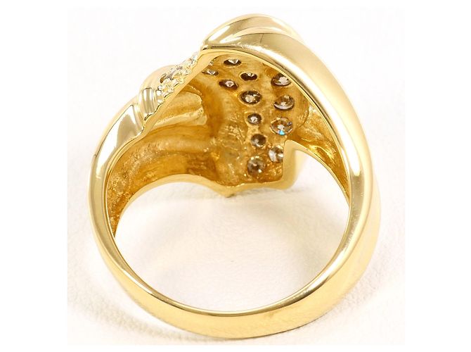 Autre Marque 18K Gelbgold-Ring mit braunem Diamanten Golden - Ansicht 4