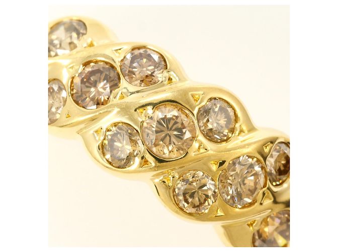 Autre Marque 18K Gelbgold-Ring mit braunem Diamanten Golden - Ansicht 2