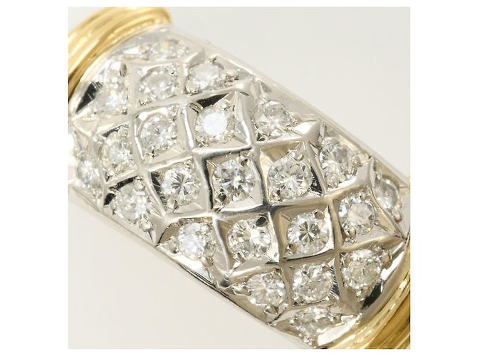 Autre Marque Diamantring aus PT900 Platin und 18K Gelbgold Golden - Ansicht 2