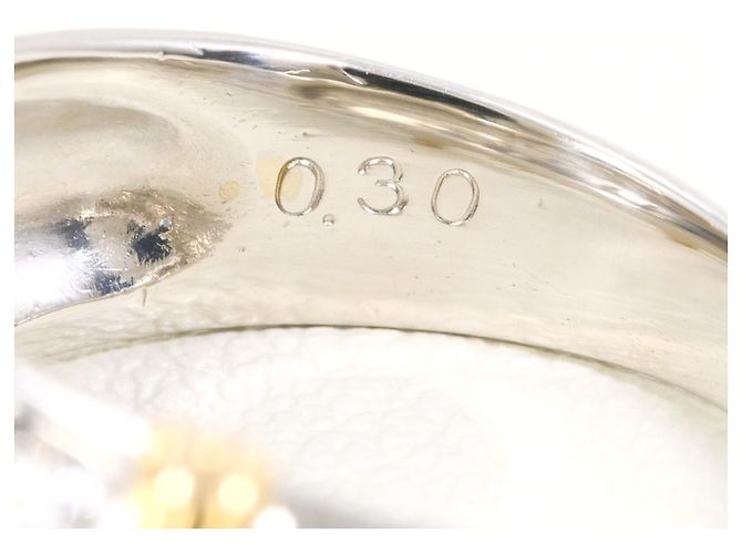 Autre Marque Diamantring aus PT900 Platin und 18K Gelbgold Golden - Ansicht 5