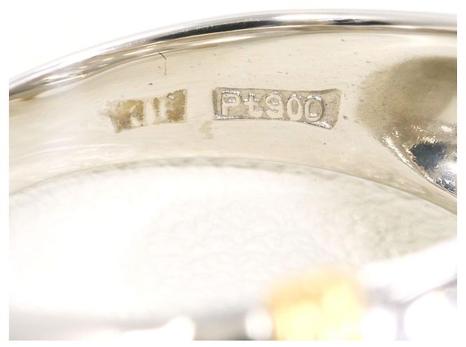 Autre Marque Diamantring aus PT900 Platin und 18K Gelbgold Golden - Ansicht 6