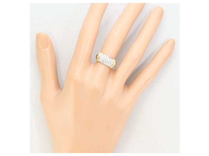 Autre Marque Diamantring aus PT900 Platin und 18K Gelbgold Golden - Ansicht 7
