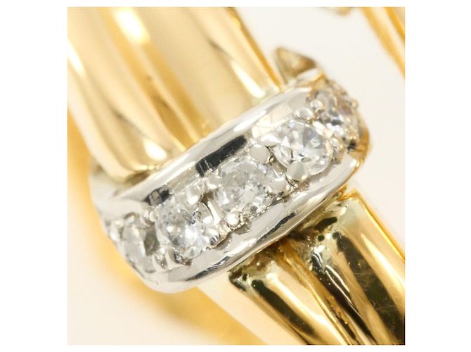 Autre Marque PT900 Platin- und 18K Gelbgold-Ring mit Diamant Golden - Ansicht 2