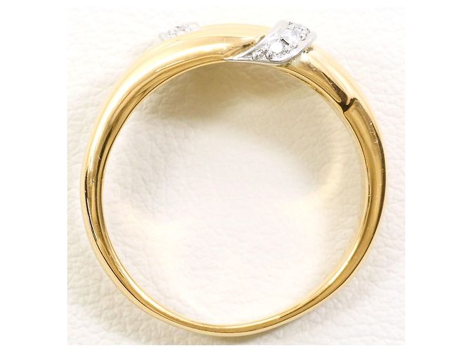 Autre Marque PT900 Platin- und 18K Gelbgold-Ring mit Diamant Golden - Ansicht 3