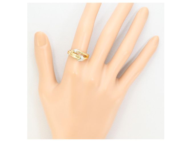Autre Marque PT900 Platin- und 18K Gelbgold-Ring mit Diamant Golden - Ansicht 6