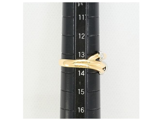 Autre Marque PT900 Platin- und 18K Gelbgold-Ring mit Diamant Golden - Ansicht 7