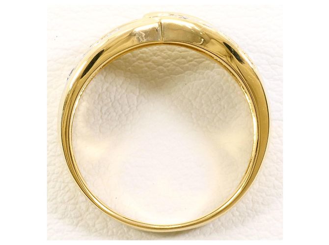 Autre Marque 18K Gelbgold- und Platin-Ring mit Diamant Golden - Ansicht 3