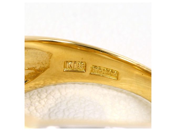 Autre Marque 18K Gelbgold- und Platin-Ring mit Diamant Golden - Ansicht 5