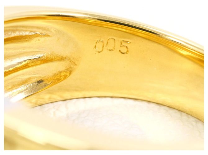 Autre Marque 18K Gelbgold- und Platin-Ring mit Diamant Golden - Ansicht 5